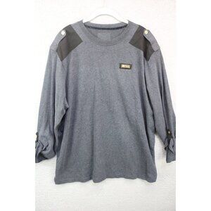 Cavi Men's Military Henley Roll Tab Sleeves Shirt-Size XL